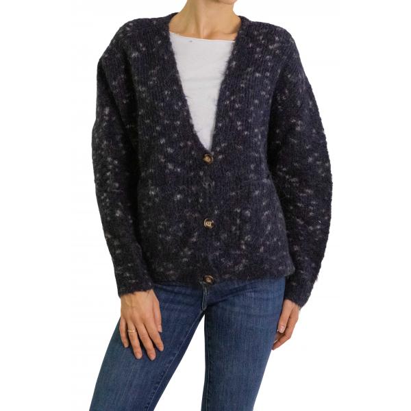 Cardigan con bottoni a V in mohair 